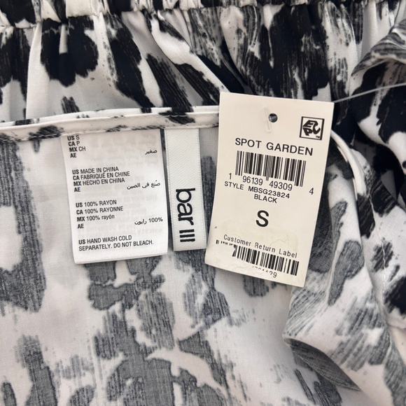 Bar III Women's Small Black White Spot Knot-Front Romper Swim Coverup NWT - Picture 5 of 5